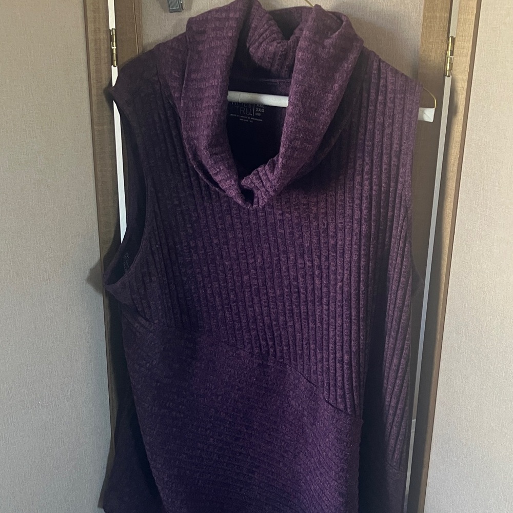 FINAL MARKDOWN Time and tru Deep Purple Sleeveless Cowl Neck Sweater xxl